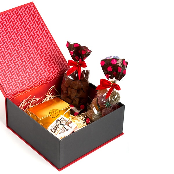 Colis gourmands rouge gris sucre sale 4 Colis gourmands rouge gris sucre sale 4