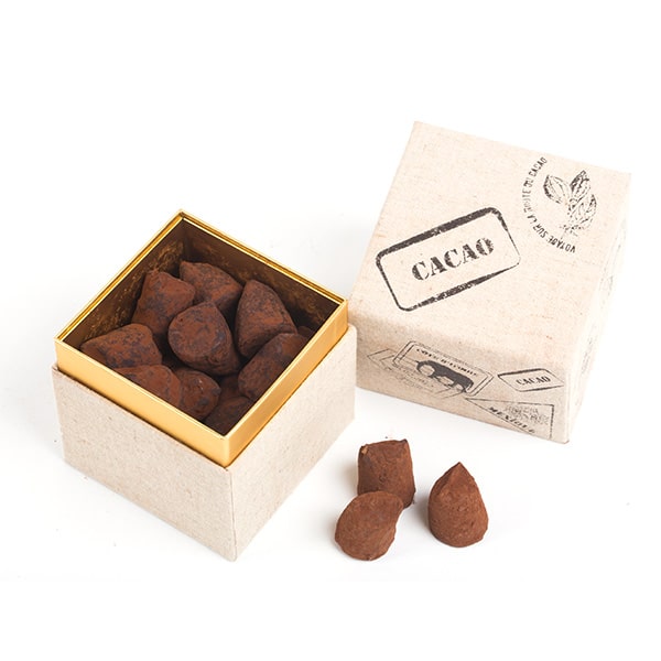 Truffes boite cube cacao Truffes boite cube cacao